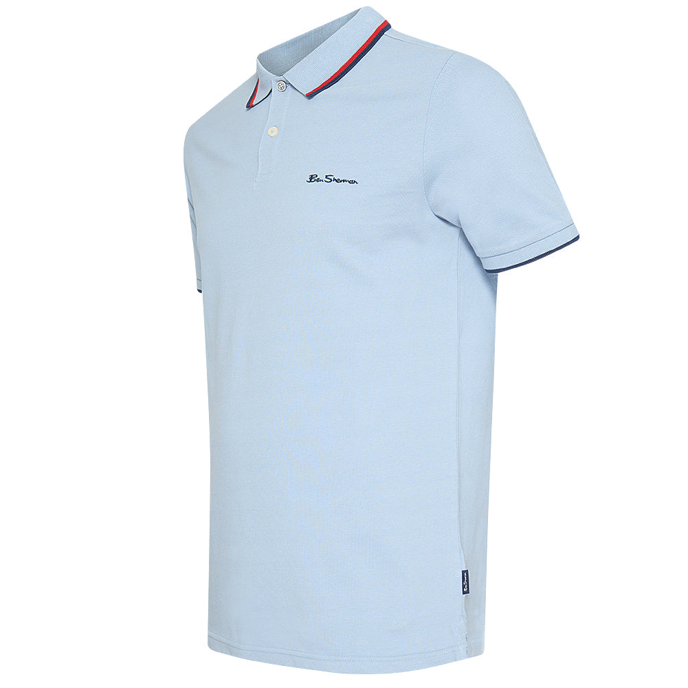 BEN SHERMAN Twin Tipped Herren Polo-Shirt 0076270-ICEBLUE