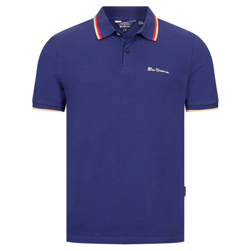 BEN SHERMAN Twin Tipped Herren Polo-Shirt 0076270-TWILIGHTDENIM