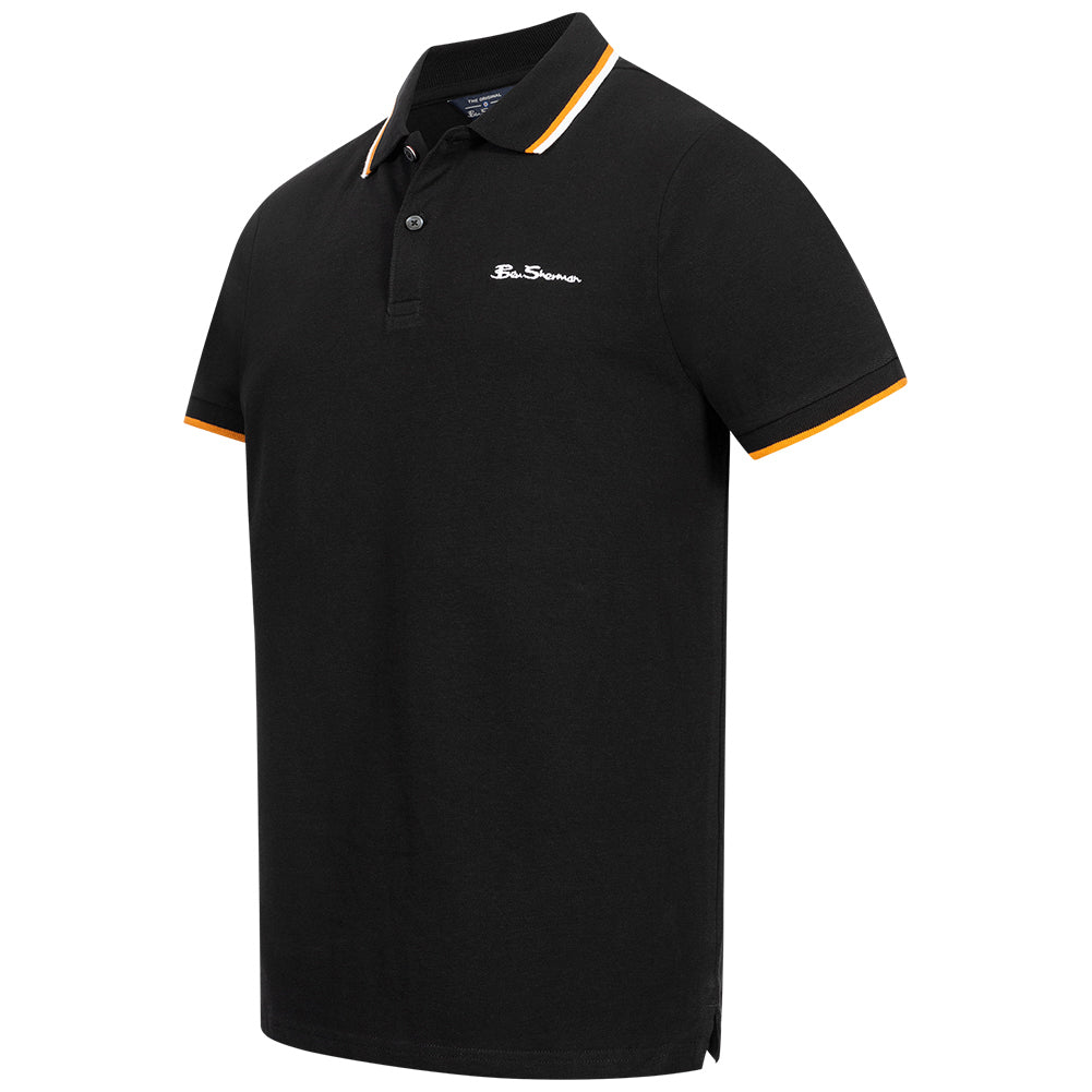 BEN SHERMAN Twin Tipped Herren Polo-Shirt 0076270NR-BLACK