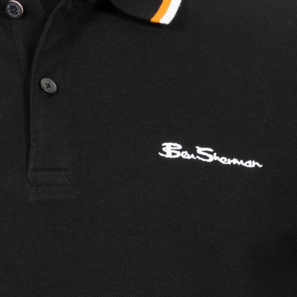 BEN SHERMAN Twin Tipped Herren Polo-Shirt 0076270NR-BLACK