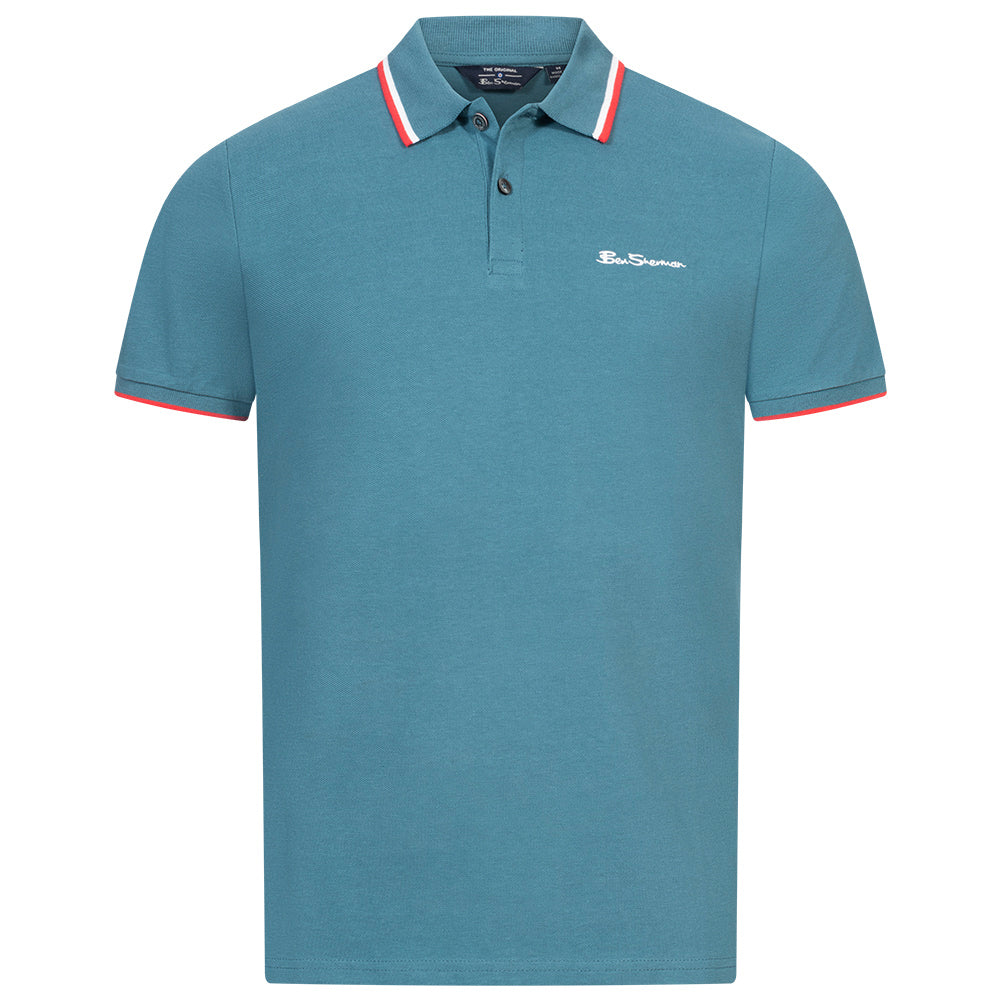 BEN SHERMAN Twin Tipped Herren Polo-Shirt 0076270NR-Teal