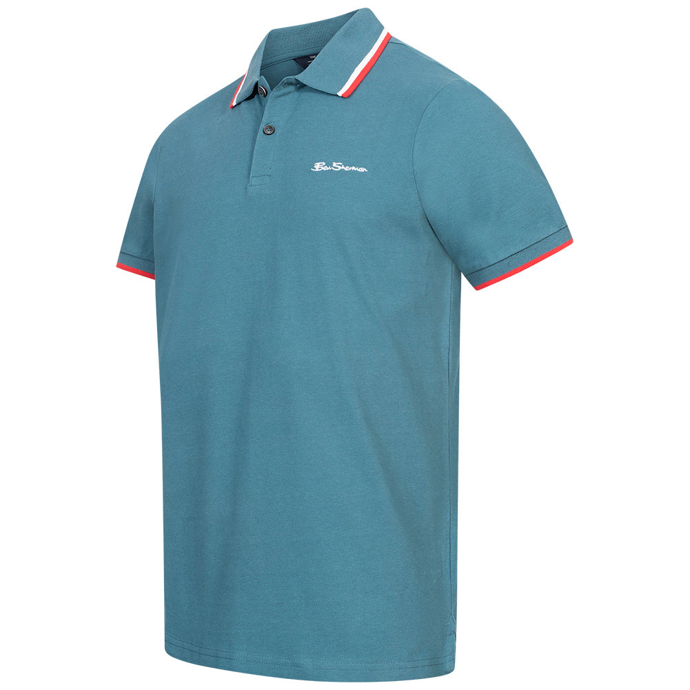 BEN SHERMAN Twin Tipped Herren Polo-Shirt 0076270NR-Teal