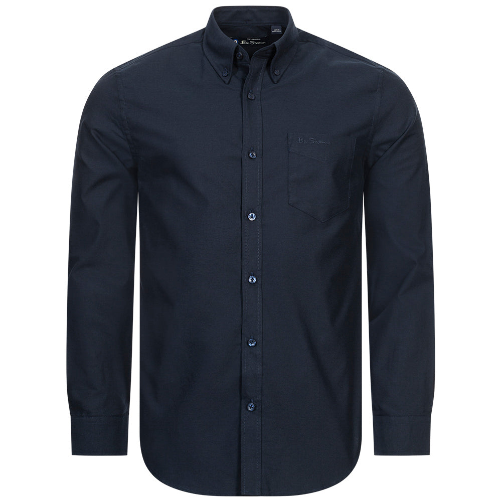 BEN SHERMAN Oxford Herren Langarm Hemd 0077857-DARKNAVY