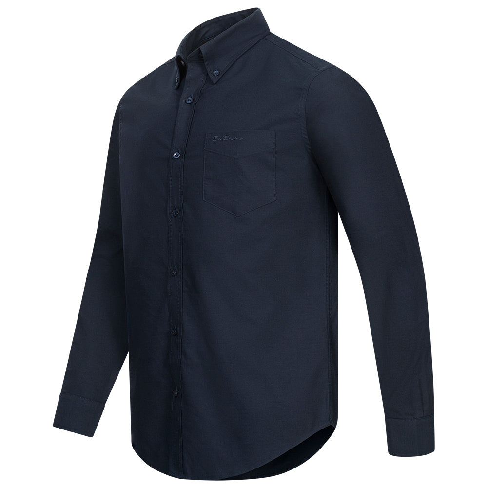 BEN SHERMAN Oxford Herren Langarm Hemd 0077857-DARKNAVY