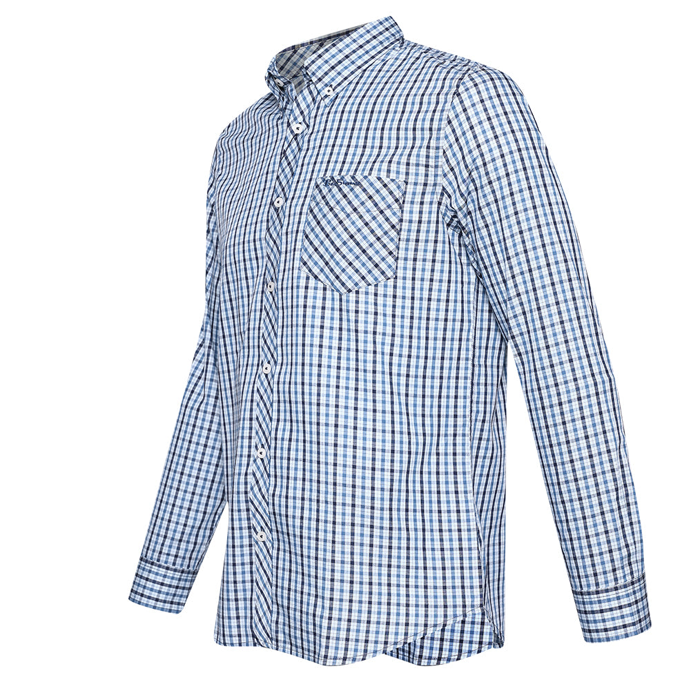 BEN SHERMAN House Check Herren Langarm Hemd 0077861-LIGHTBLUE