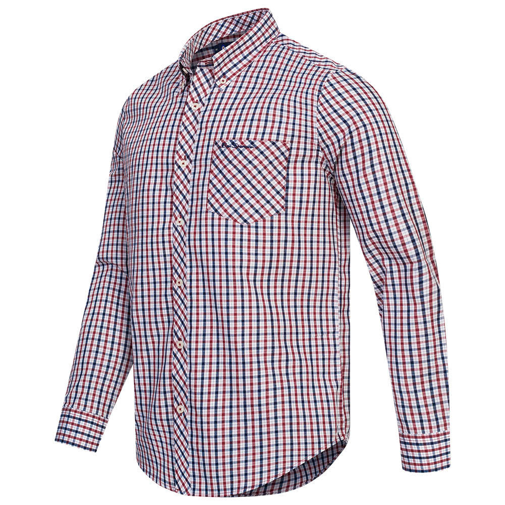 BEN SHERMAN House Check Herren Langarm Hemd 0077861-RED