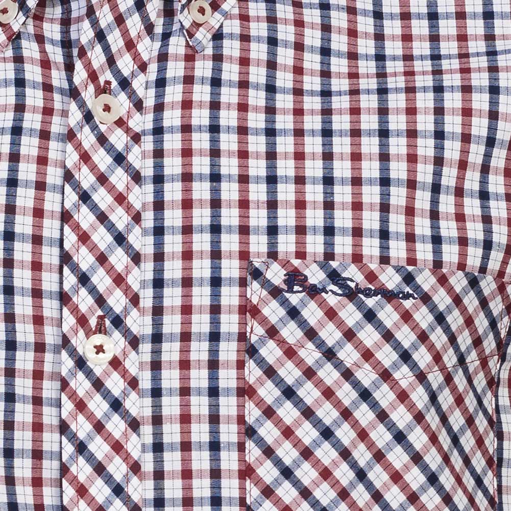 BEN SHERMAN House Check Herren Langarm Hemd 0077861-RED