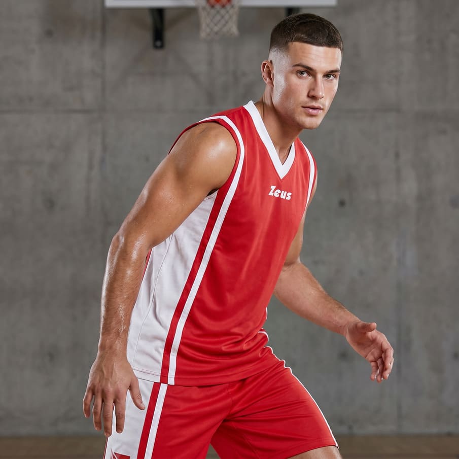 Zeus Kit Bozo Basketball Trikot + Shorts 2-tlg. rosso/bianco