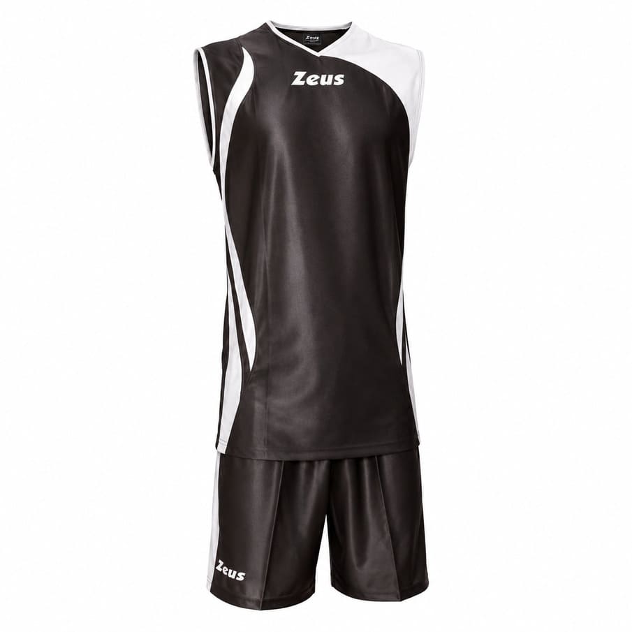 Zeus Kit Saett Herren Basketball Trikot + Shorts nero/bianco