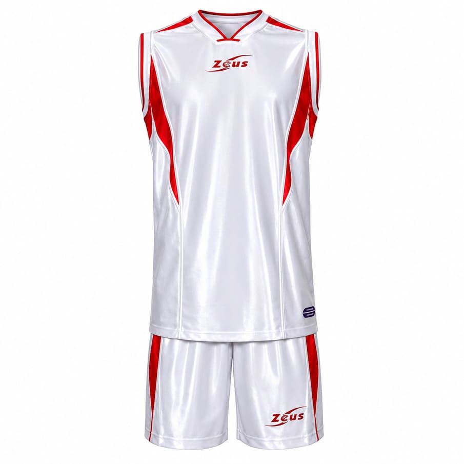 Zeus Kit Sante Basketball Trikot + Shorts bianco/rosso