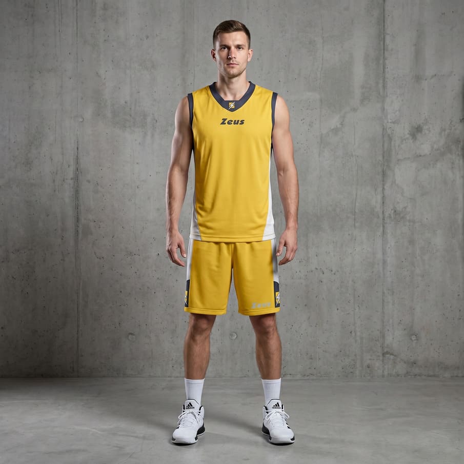 Zeus Kit King Basketball Trikot + Shorts giallo/blu
