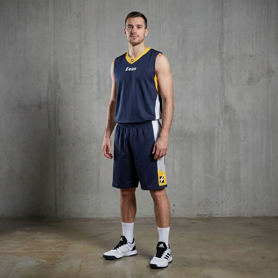 Zeus Kit King Basketball Trikot + Shorts blu/giallo
