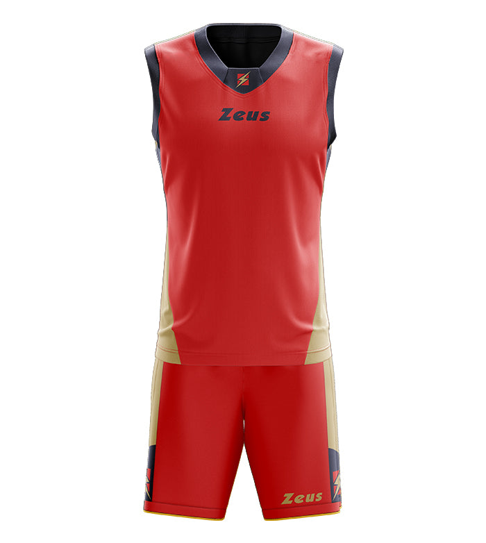 Zeus Kit King Basketball Trikot + Shorts rosso/blu