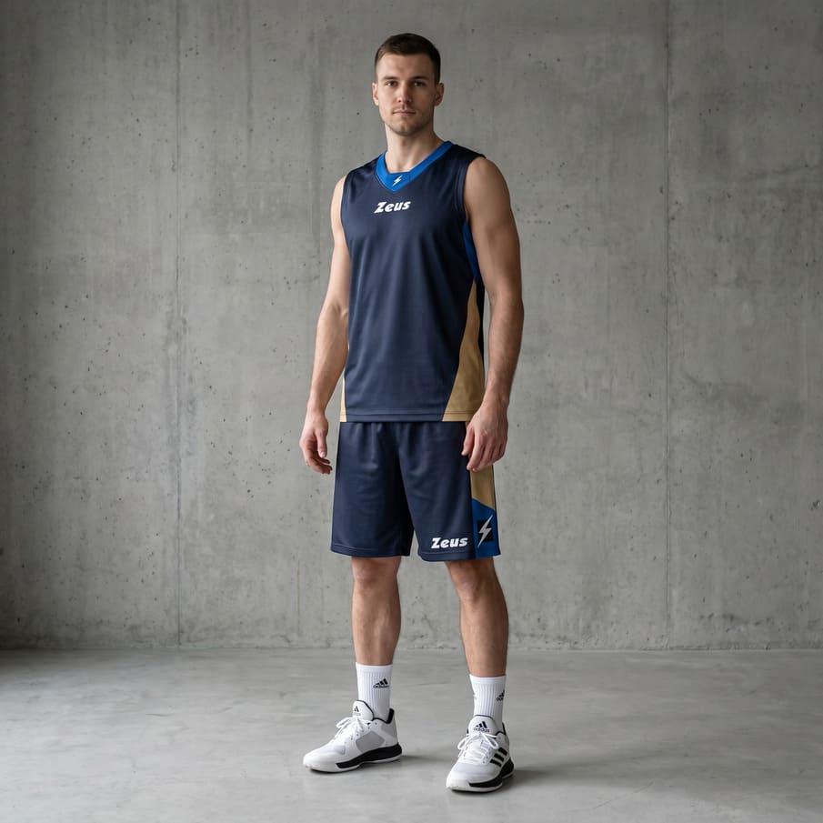Zeus Kit King Basketball Trikot + Shorts blu/royal