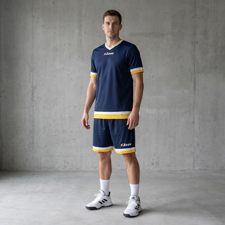 Zeus Kit Magic Basketball Trikot + Shorts blu/giallo