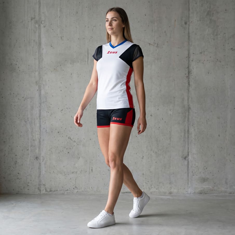 Zeus Kit Penelope Damen Sport Trikot + Shorts bianco/nero