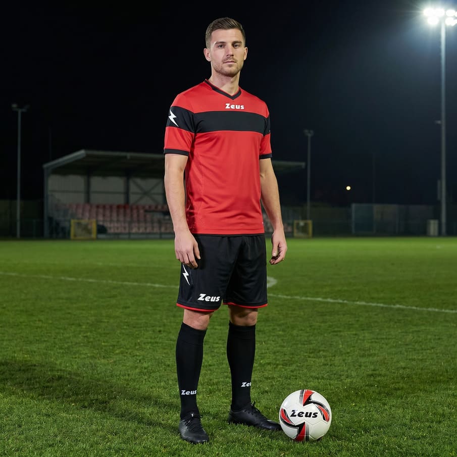 Zeus Kit Apollo Trikot-Set + Shorts 2-teilig rosso/nero