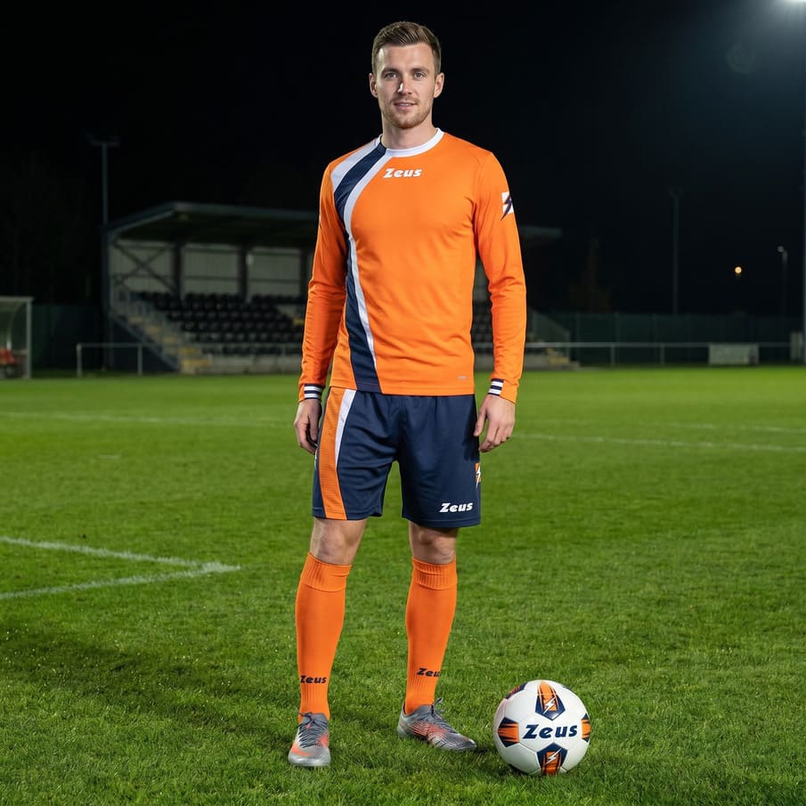 Zeus Kit Spagna Trikot-Set + Shorts 2-tlg. Ml arancio/blu