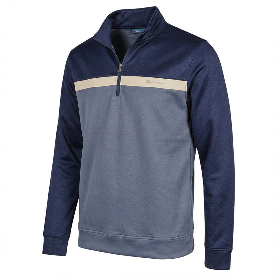 Ben Sherman Blue Two Tone Zip Herren Sweatshirt 1981080945
