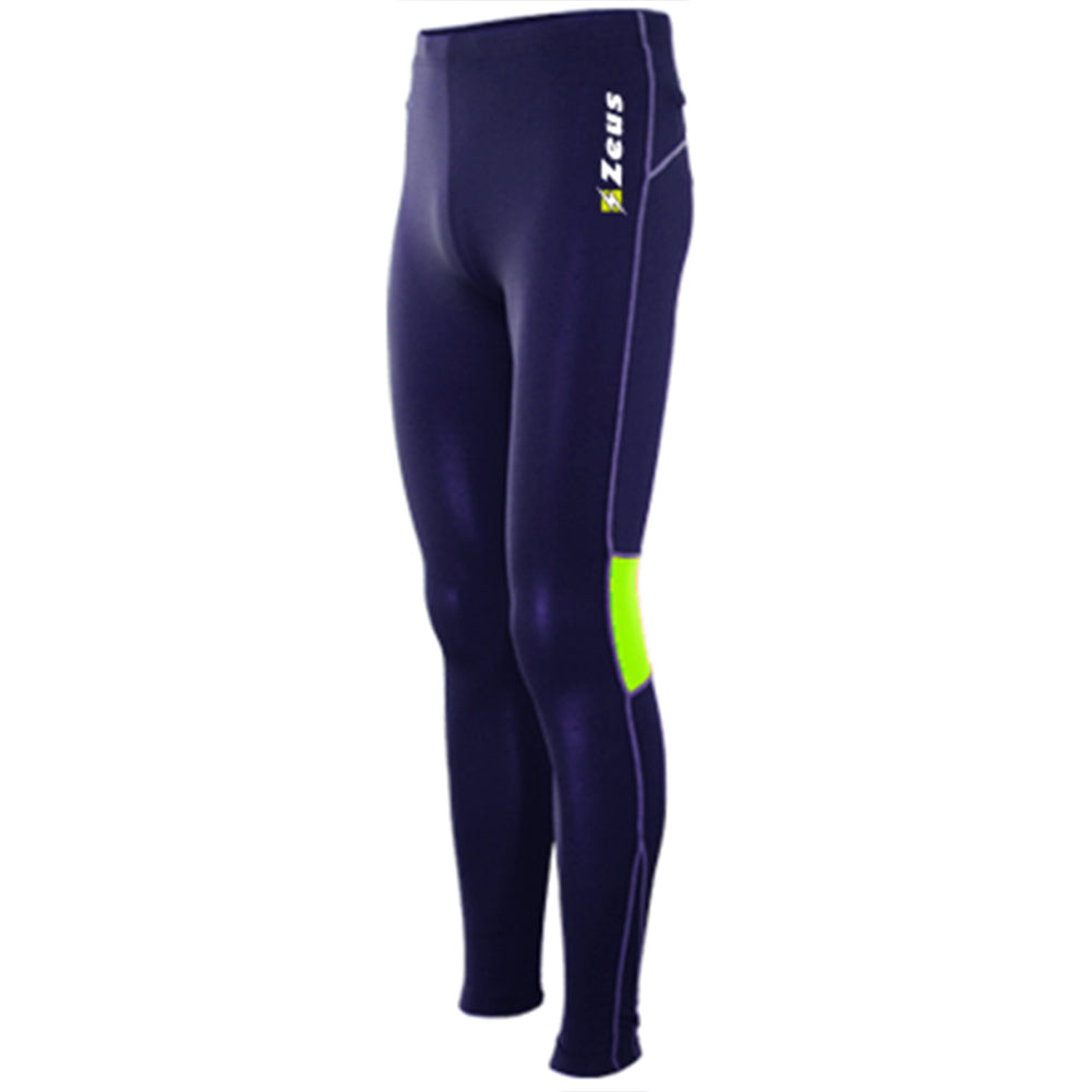 Zeus Pant Fisiko Herren Lauftights dunkelblau/gelb