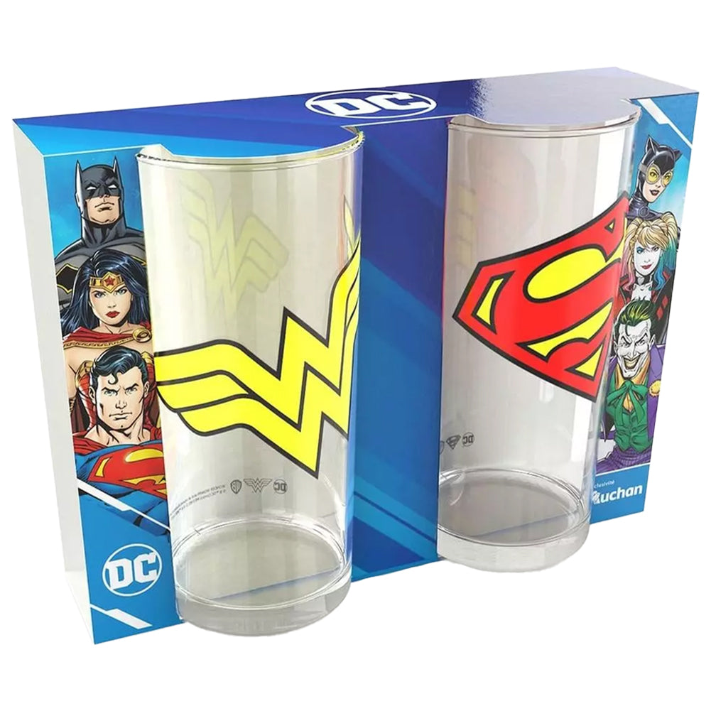 DC Comics 2 Trinkgläser Set Wonder Woman & Superman 0,27 L 24863