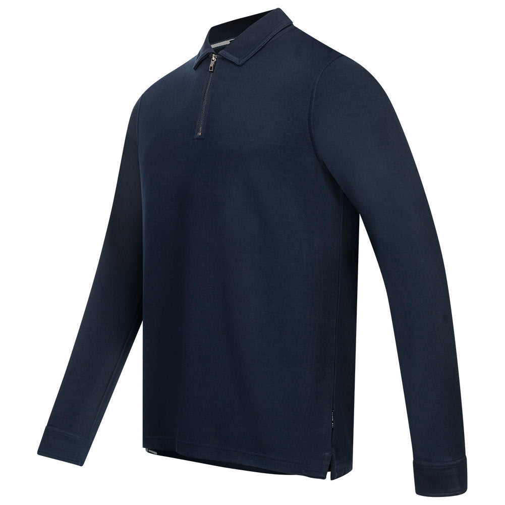 TED BAKER Karpol Soft Touch Herren Sweatshirt mit Kragen 269623-NAVY-BLUE