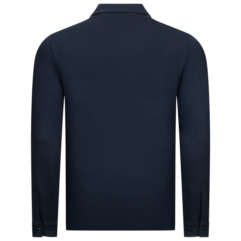 TED BAKER Karpol Soft Touch Herren Sweatshirt mit Kragen 269623-NAVY-BLUE