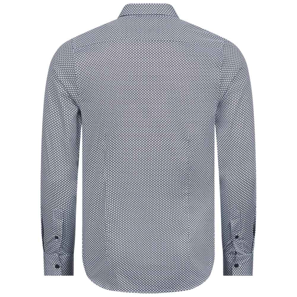 TED BAKER Faenza Geo Herren Langarm Hemd 272167-NAVY