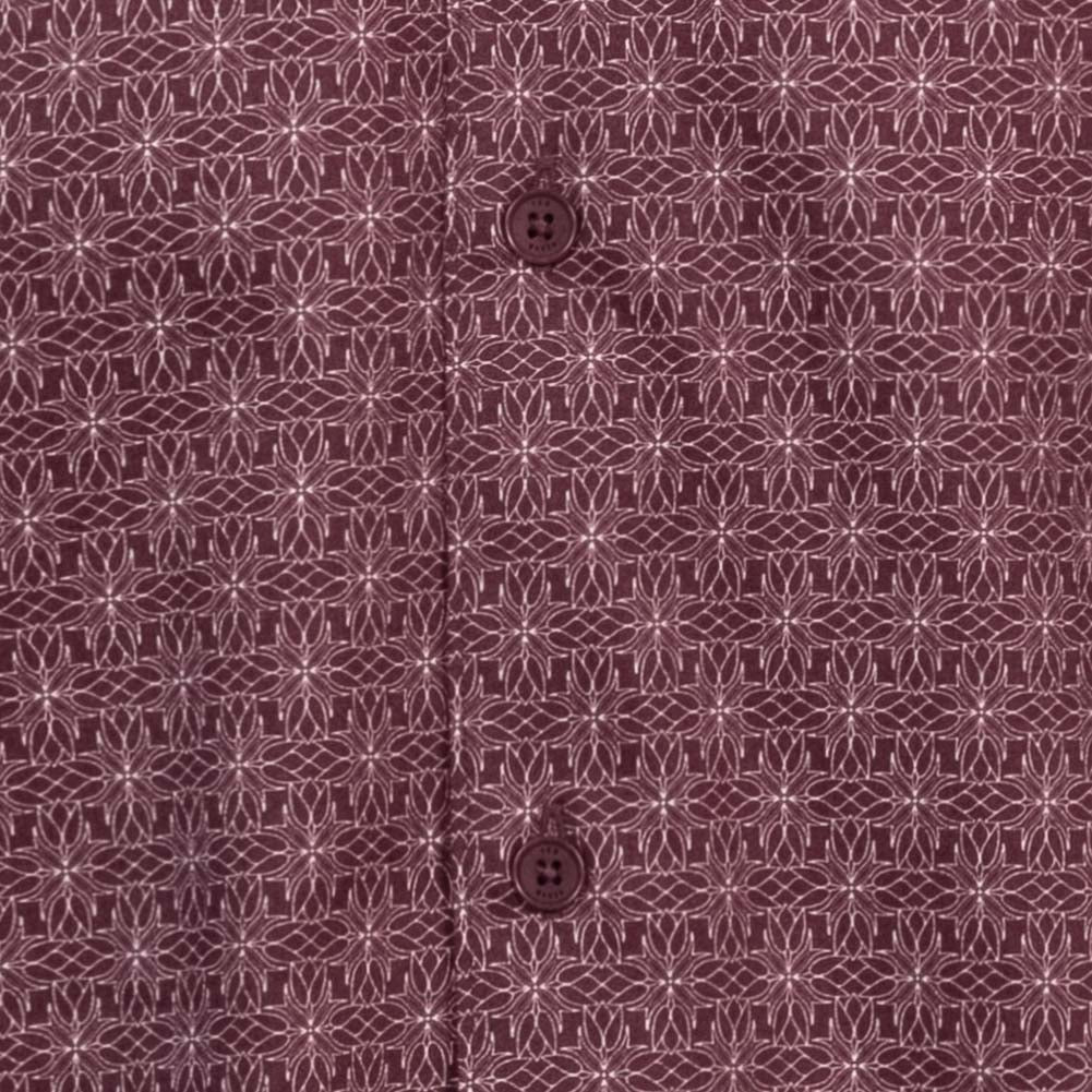 TED BAKER Pavia Star Geo Print Herren Langarm Hemd 272176-MAROON