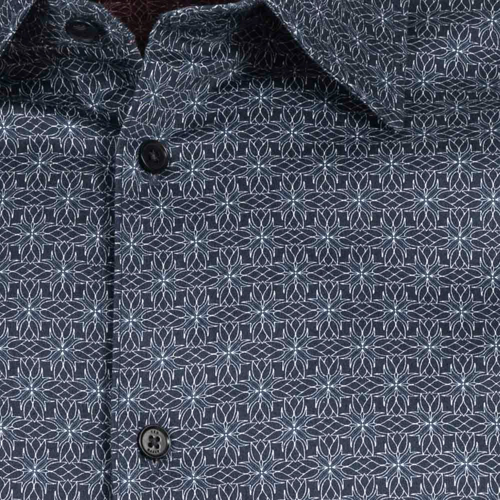 TED BAKER Pavia Star Geo Print Herren Langarm Hemd 272176-NAVY