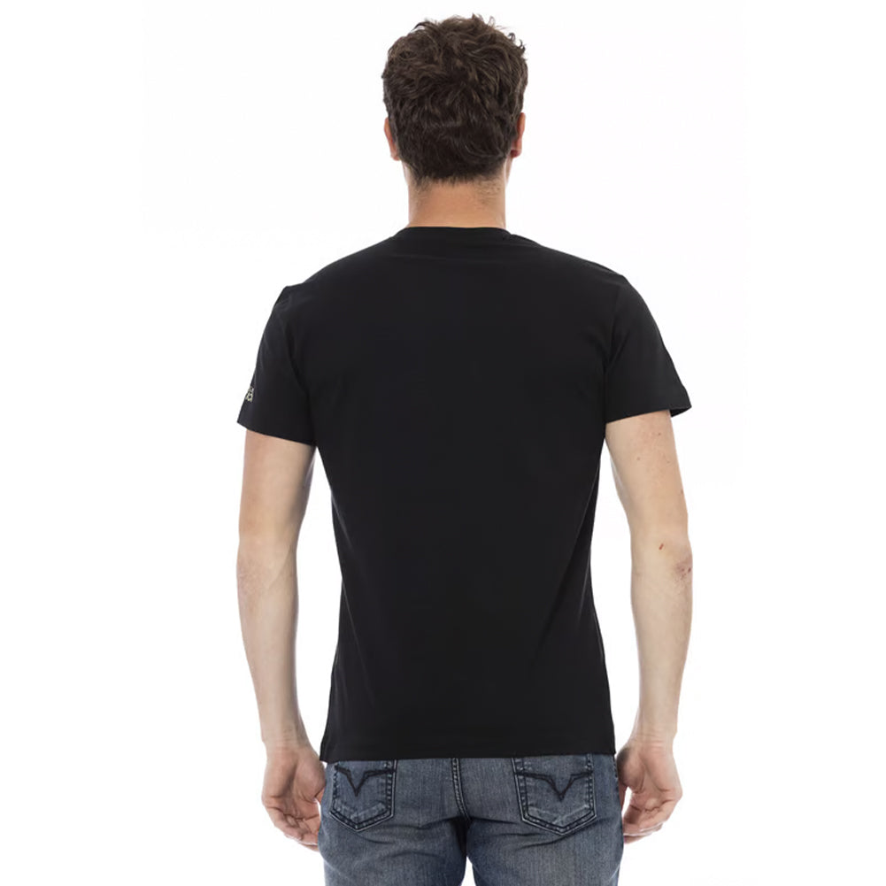TRUSSARDI Action Herren Conqueror V-Ausschnitt T-Shirt Schwarz 2AT108003