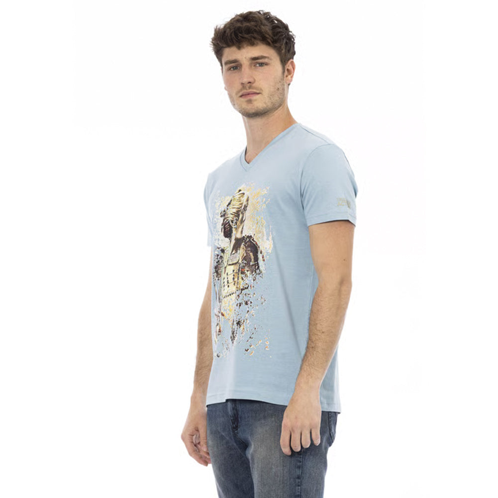 TRUSSARDI Action Herren Conqueror V-Ausschnitt T-Shirt Hellblau 2AT108007