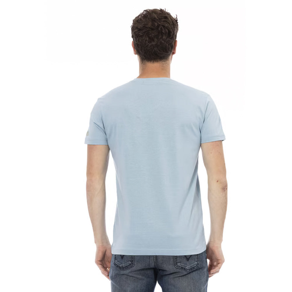 TRUSSARDI Action Herren Conqueror V-Ausschnitt T-Shirt Hellblau 2AT108007