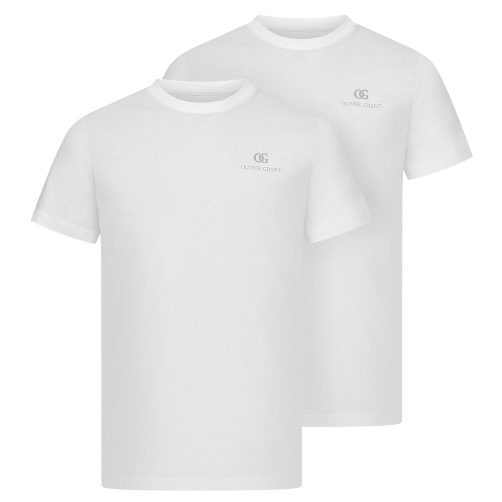 OLIVER GRANT® Herren Unterhemden Rundhals 2er-Pack weiß 39493033