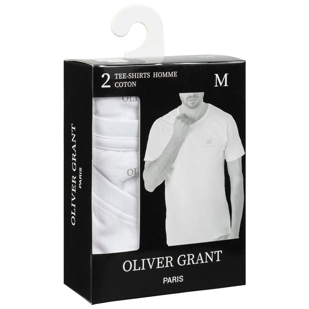 OLIVER GRANT® Herren Unterhemden Rundhals 2er-Pack weiß 39493033