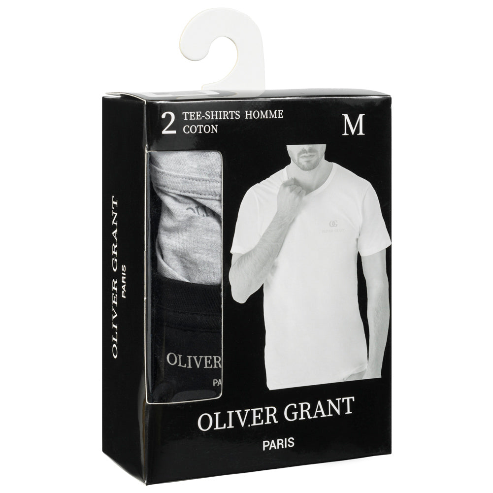 OLIVER GRANT® Herren Unterhemden Rundhals 2er-Pack mix 39493233