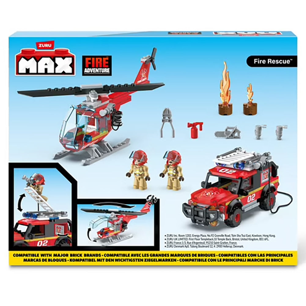 Zuru - MAX CITY Feuerwehr + Helikopter 265-tlg. Spielset 4894680033153