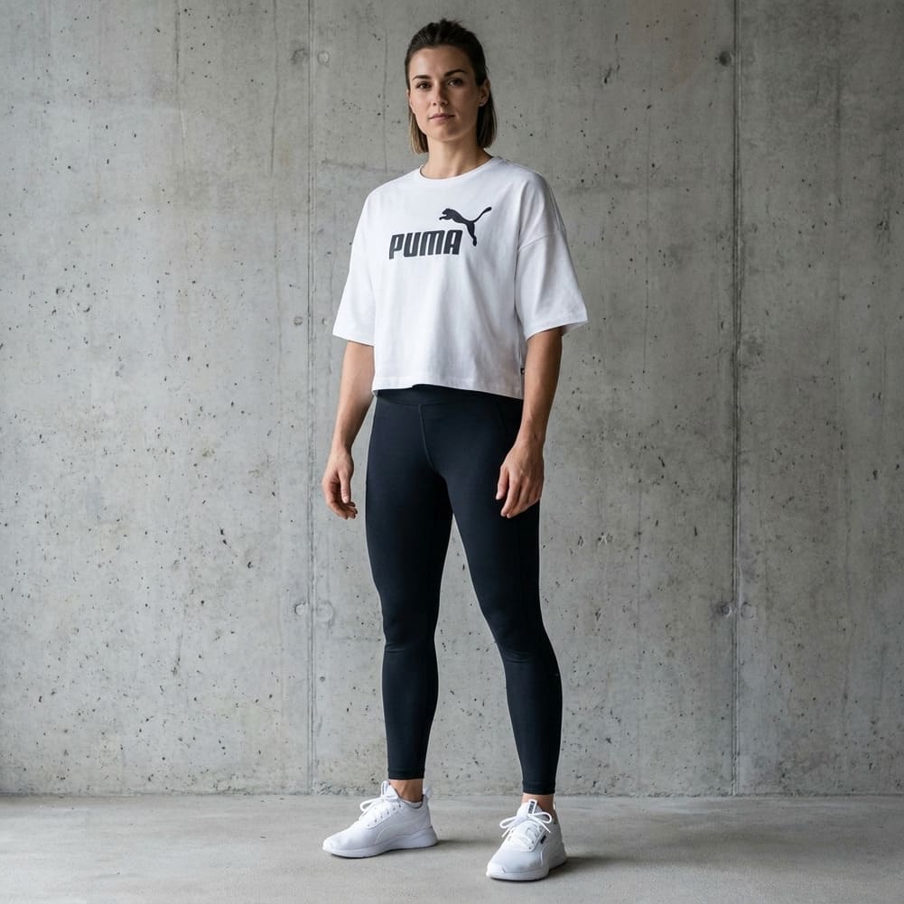 PUMA ESS Cropped Logo Tee Damen T-Shirt 586866-02