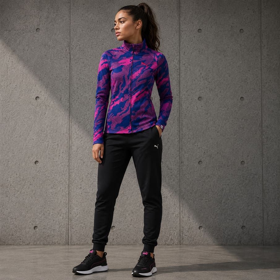 PUMA Energized Allover Print Damen Kapuzen Sweatjacke 590764-10