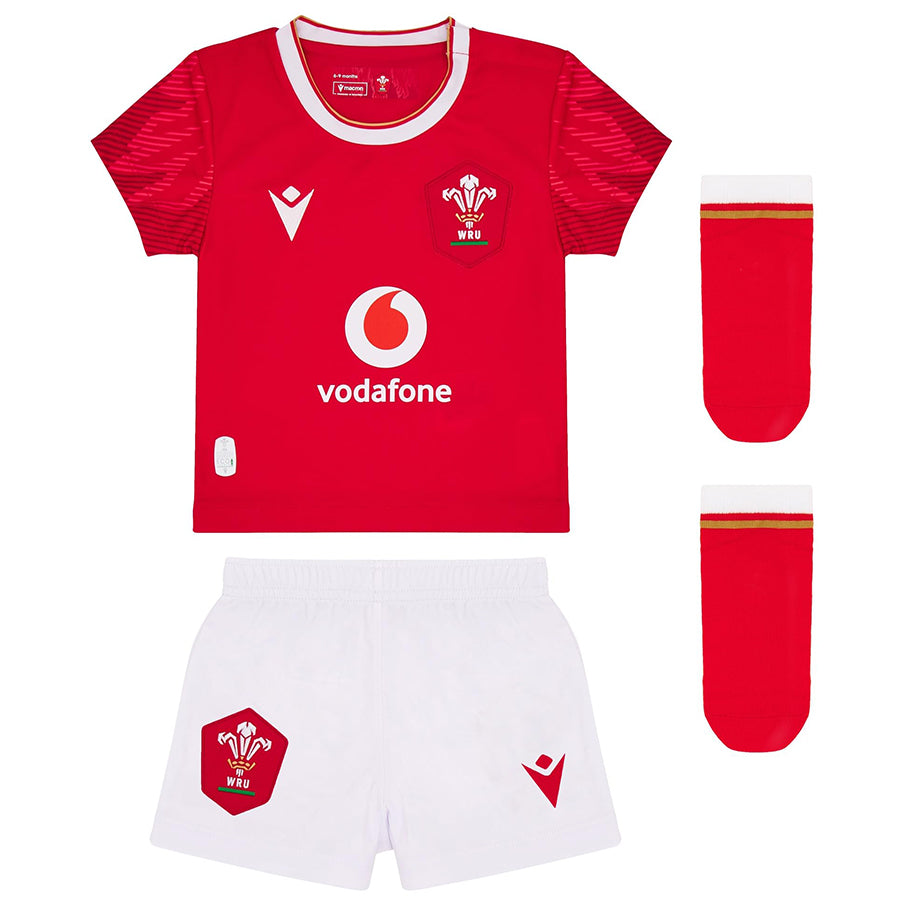 Wales WRU macron Rugby Baby/Kleinkinder Trikot Set 60004635