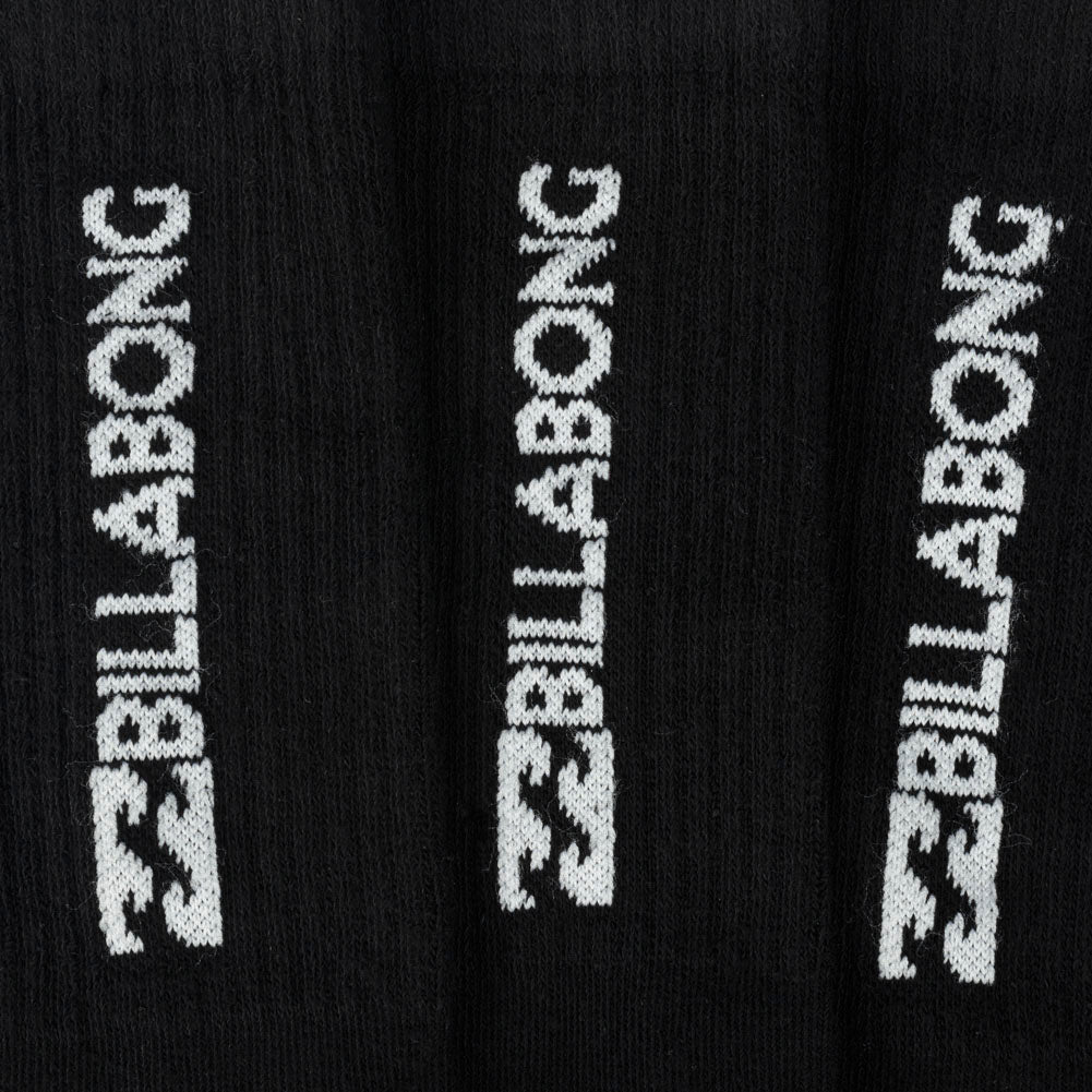 Billabong Unisex Crew Tennis Socken 3 Paar schwarz BG-02 CREW