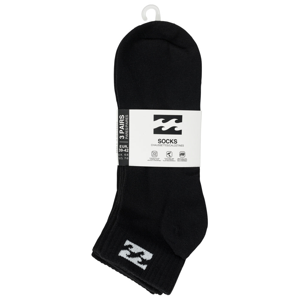 Billabong Unisex Quarter Socken 3 Paar schwarz BG-20 QUARTER
