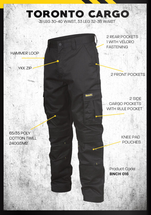 Bench Workwear Toronto Herren Arbeitshose BNCH 016-Black