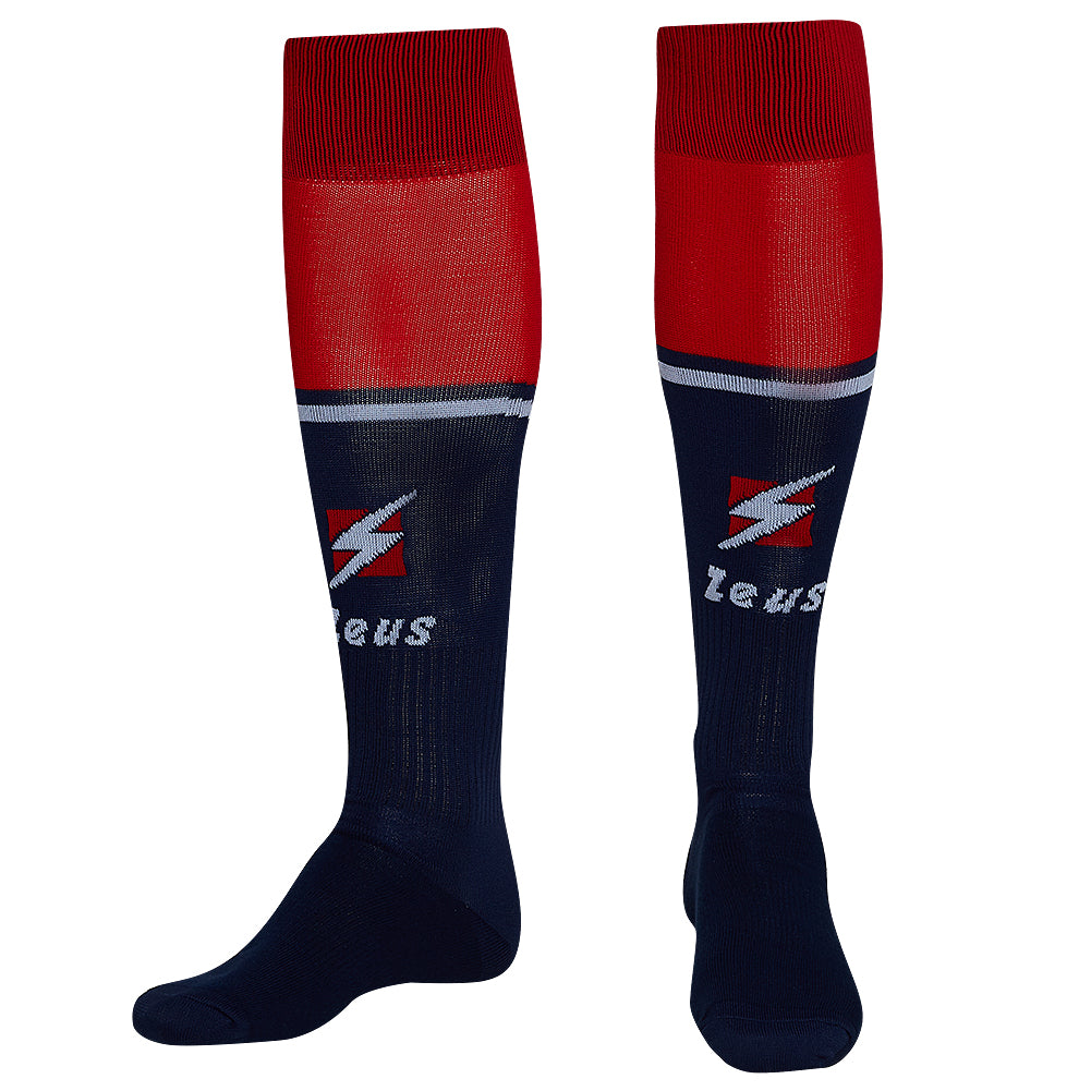 Zeus Calza United Calzettoni da calcio rosso navy
