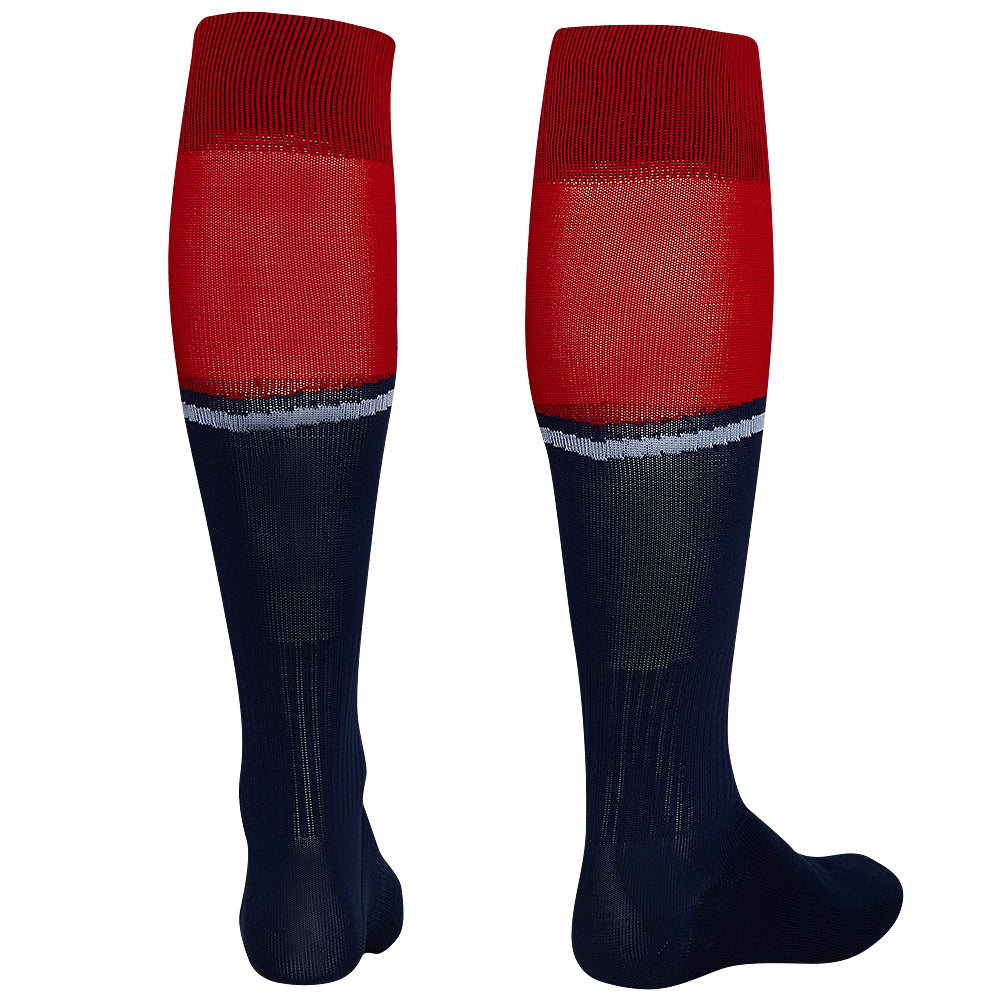 Zeus Calza United Calzettoni da calcio rosso navy