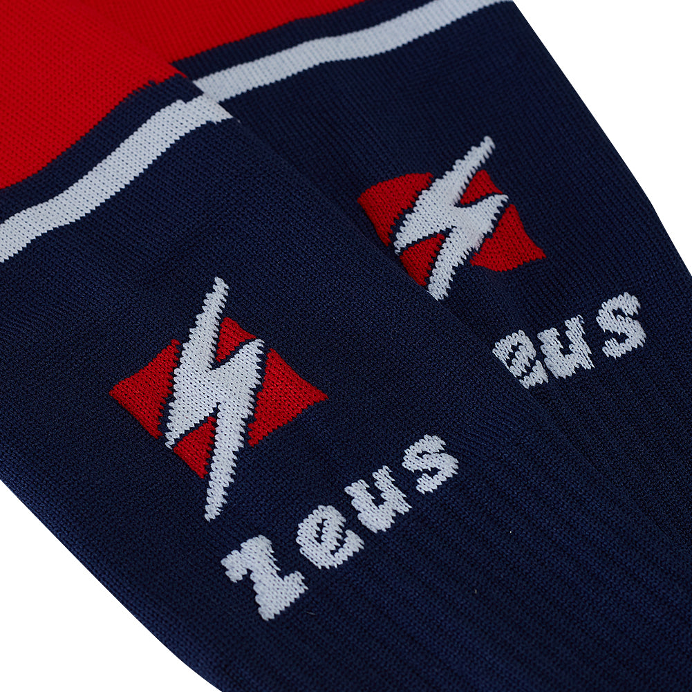 Zeus Calza United Calzettoni da calcio rosso navy