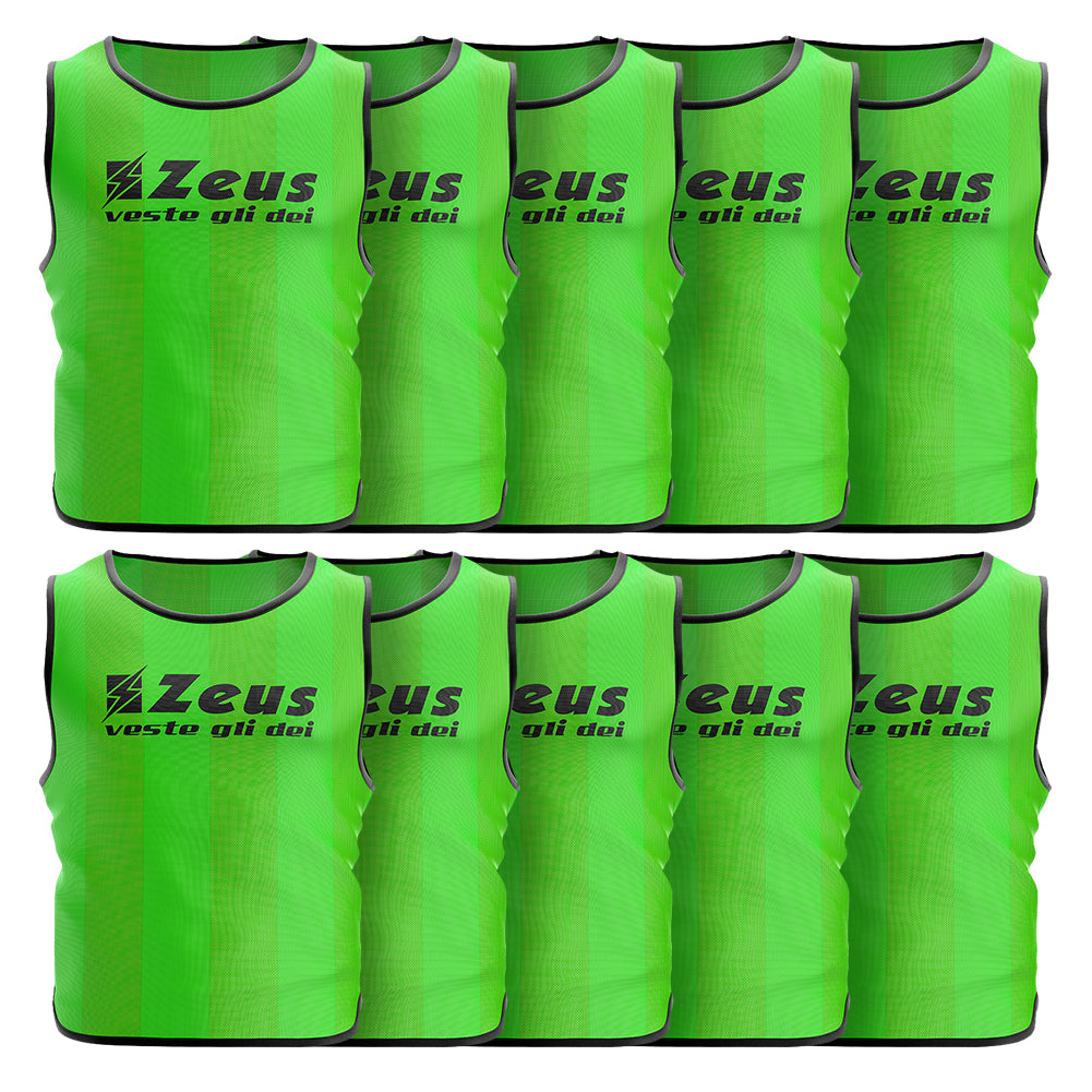 Zeus Set da 10 Pettorina da allenamento verde neon