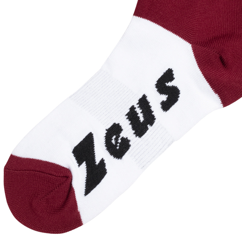 Zeus Calza Energy Calzettoni da calcio rosso scuro