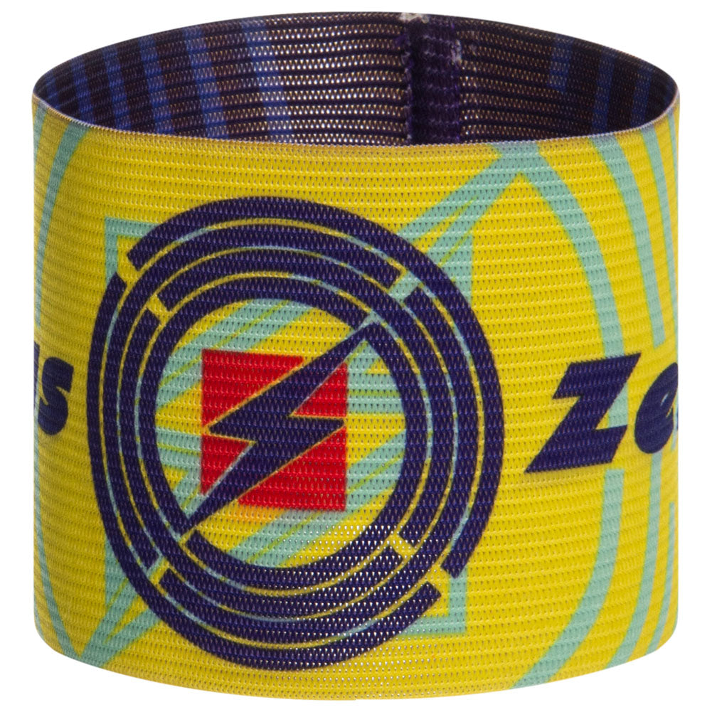 Zeus Fascia da capitano reversibile Navy giallo
