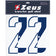 Zeus Set di numeri 1-22 da stirare 25 cm senior half navy – Einheitsgröße